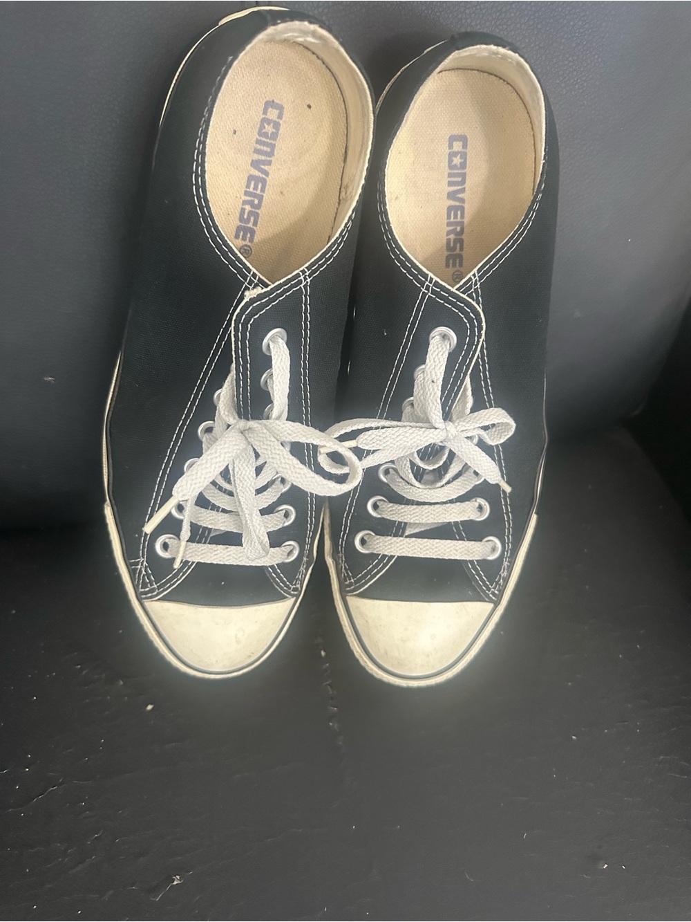 Converse Black Low-Top Canvas Sneakers with White Accents